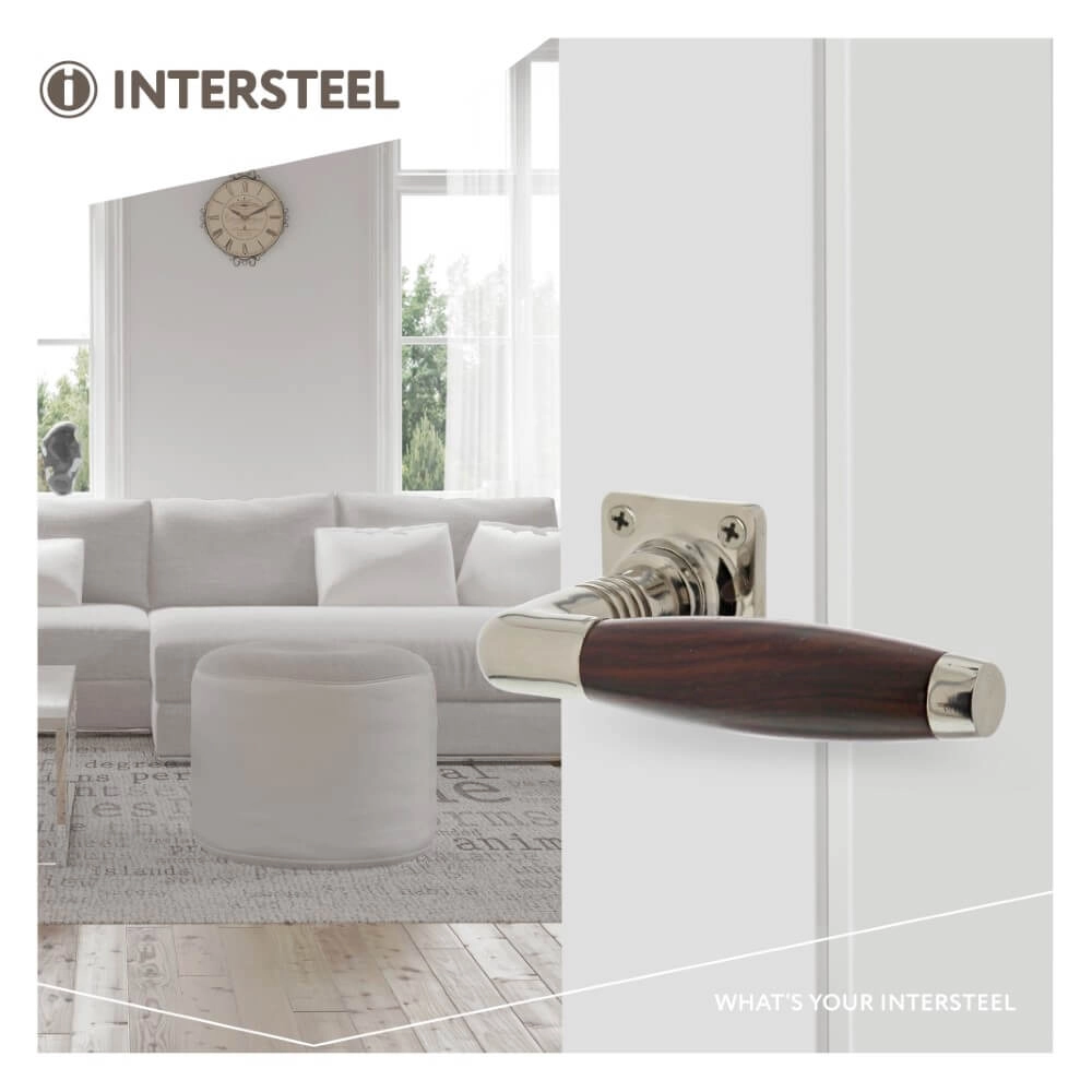 Poignée de porte des années 30 Ton Palissander nickel Intersteel 8714186443699