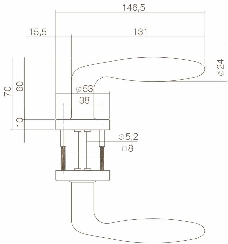Poignée de porte profilée Jupiter Inox Intersteel 8714186058916