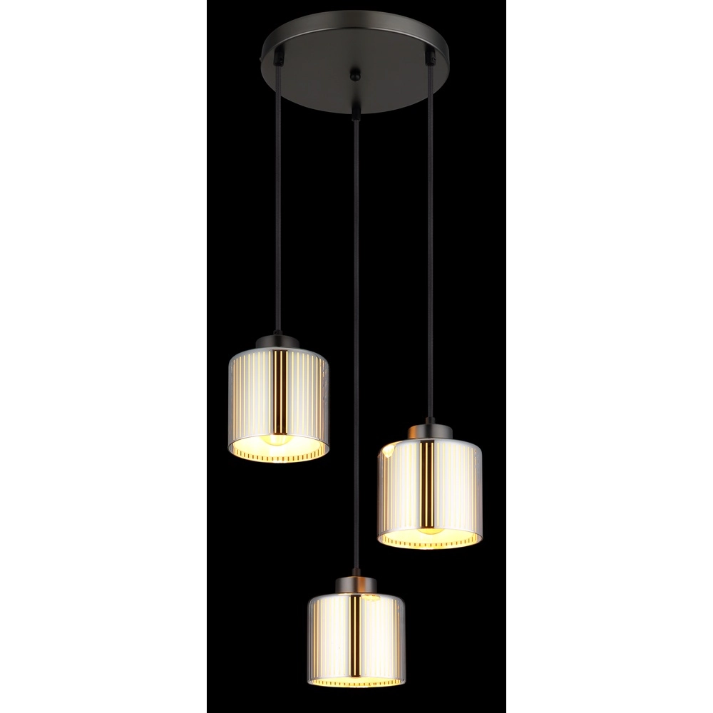 Lampe pendante de conception Felicia Trois lumières en métal canon Globo 9007371522965