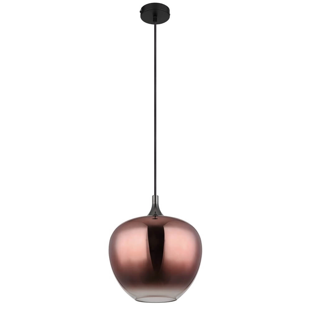 Suspension noire Maxy avec verre rouge Ø 29cm Globo 9007371453979