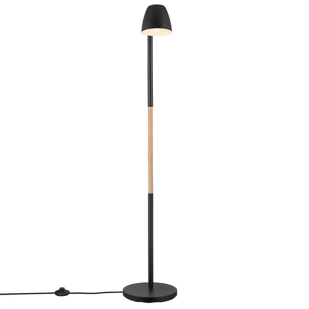 Lampadaire Theo noir avec bois Nordlux 5704924005701
