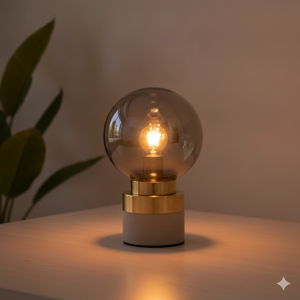 Lampe de table Juliet Gris avec or