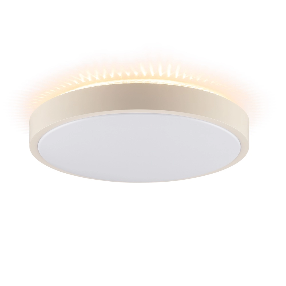Éclairage de plafond Solistra brun sable avec Ø blanc 34,5 cm Brilliant 4004353477614