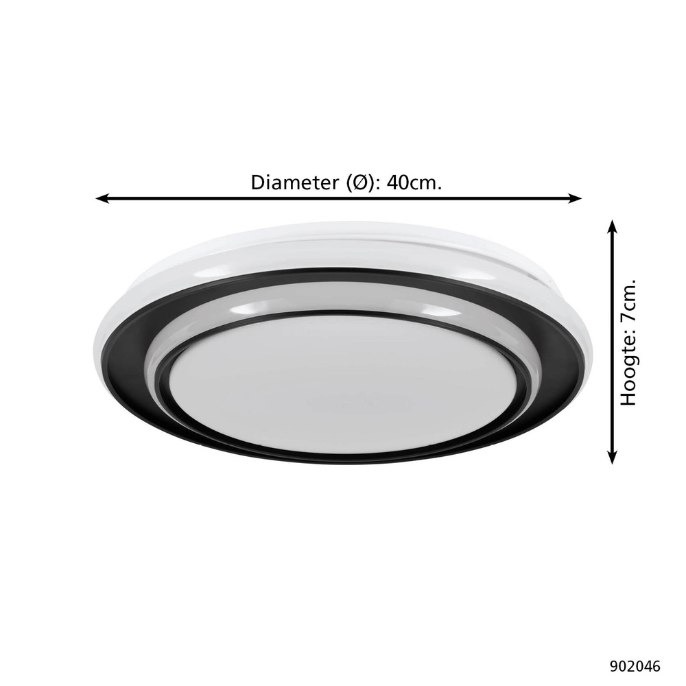 Plafonnier Moschetta noir Ø 40cm Eglo 9008606357413
