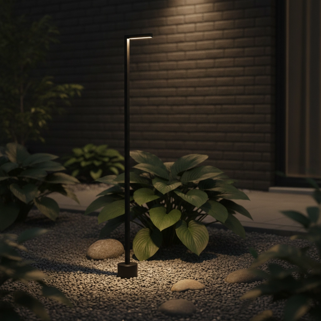 Lampe de jardin élégante Pipe Noir 94.5CN