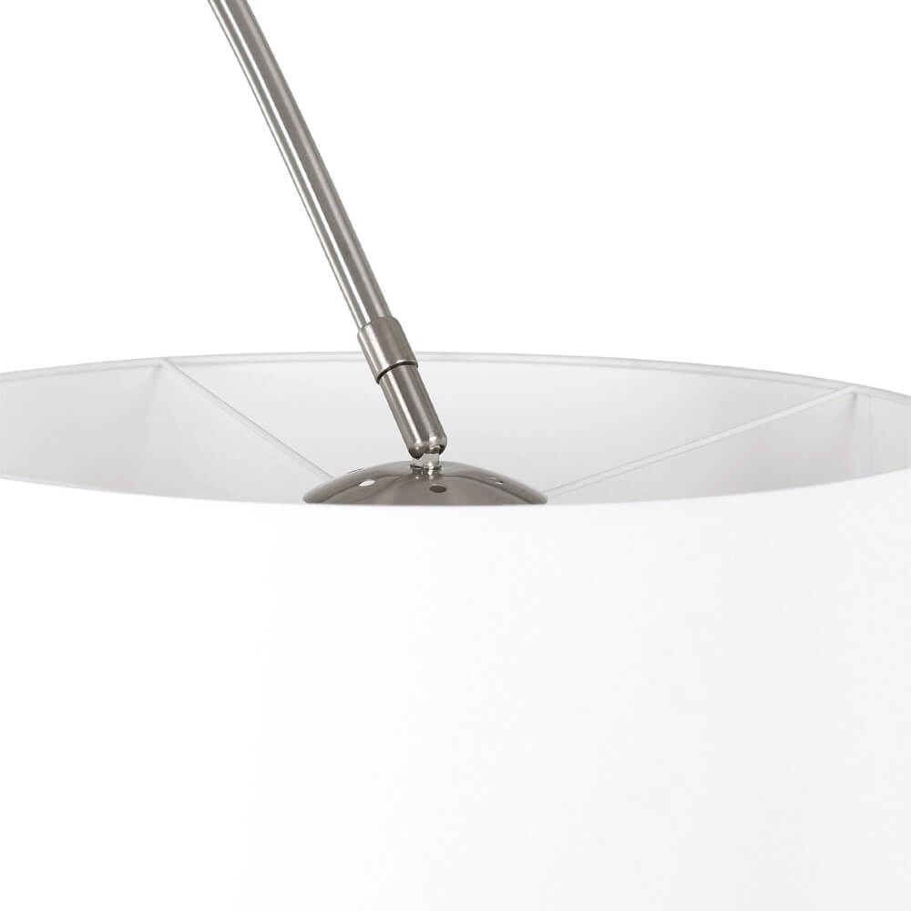 Lampe à arc Stresa gris avec abat-jour blanc Steinhauer 8712746092844