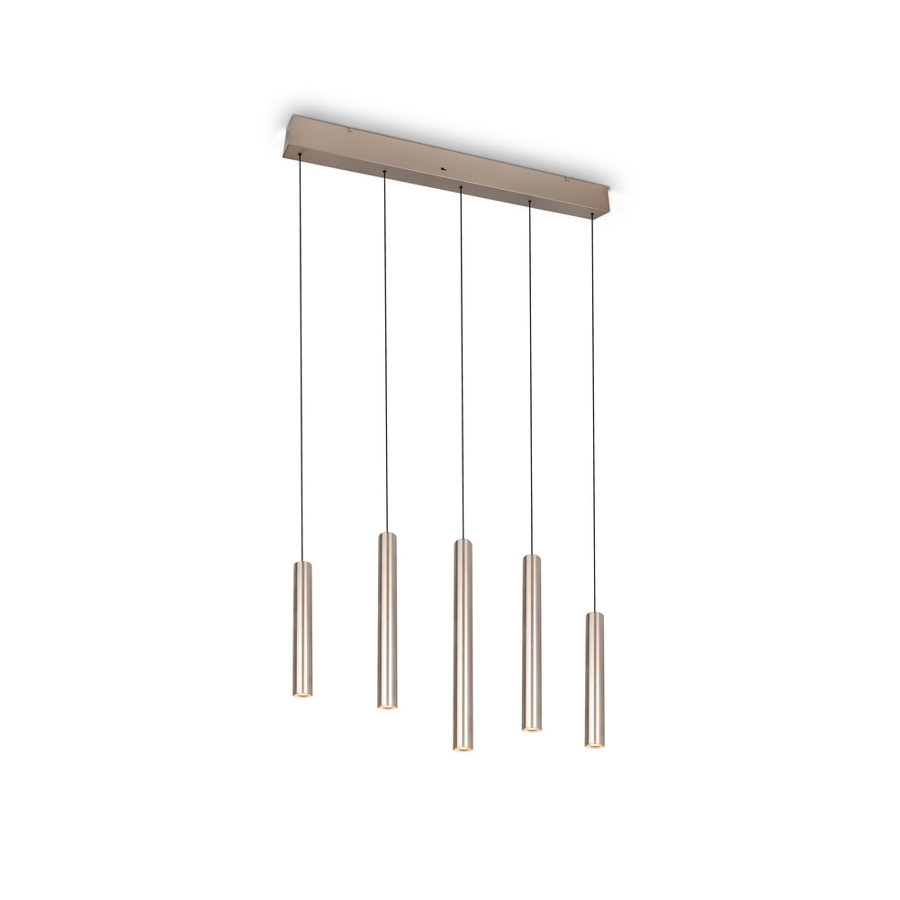 Lampe suspendue élégante Arimato Champagne 5 lumières