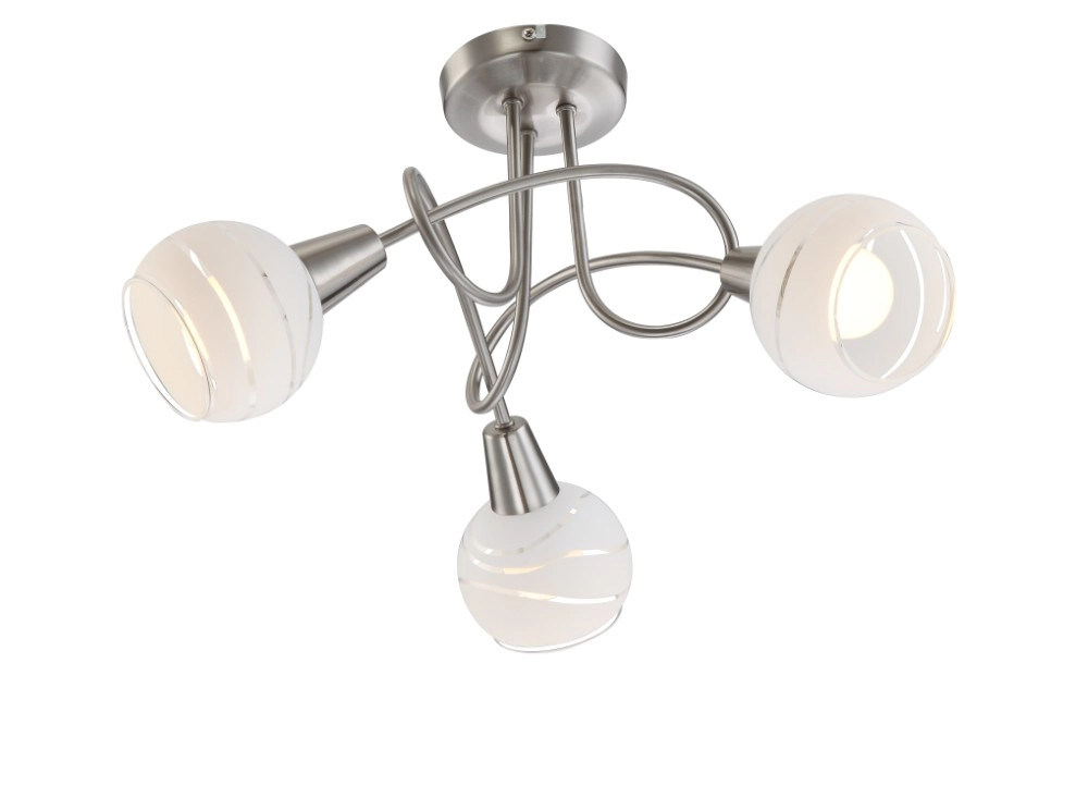 Lampe de plafond Elliott 3 lumières en nickel