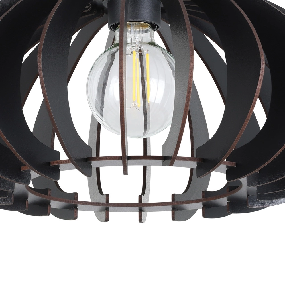 Lampe de plafond en bois Cossano 3 noir - Ø 38cm Eglo 9008606291373