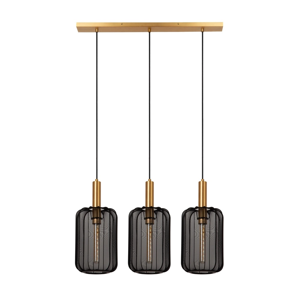 Lampe suspendue à 3 lampes Corina Noir
