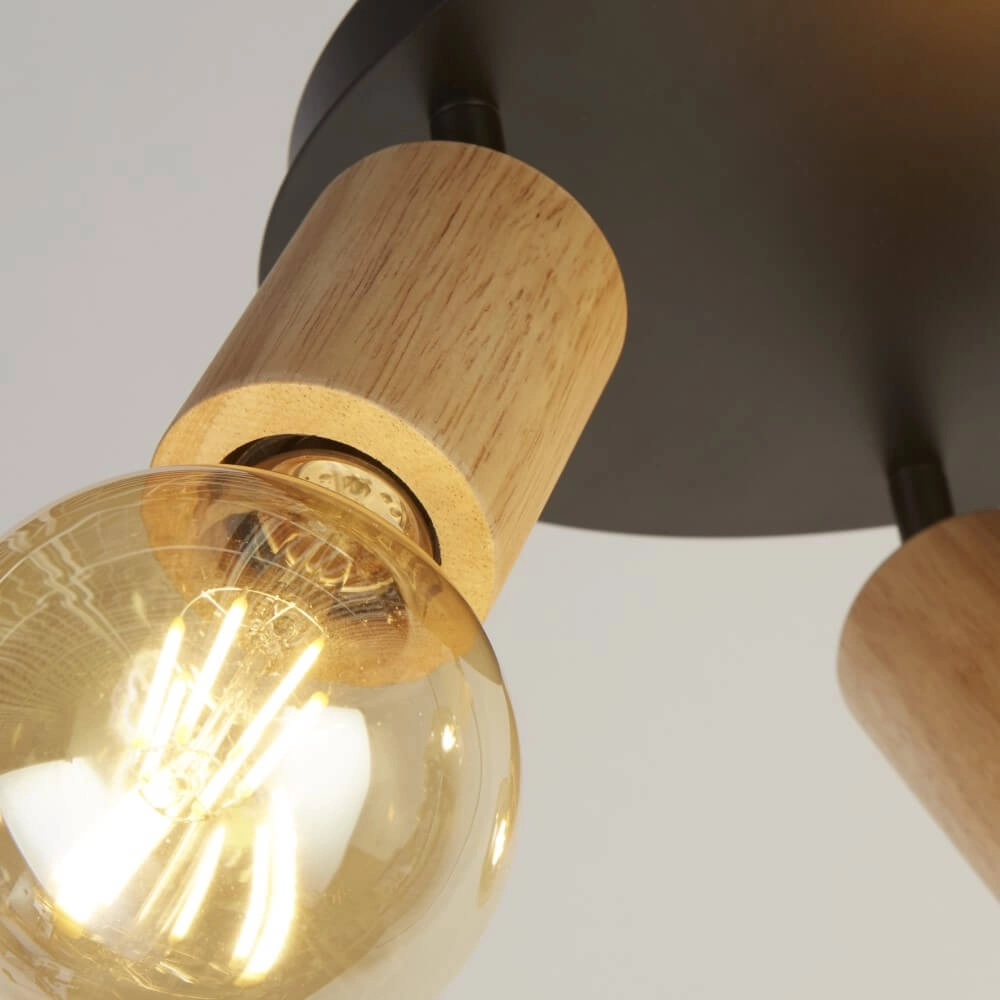 Plafonnier en bois Spinny 3 lumières Searchlight 5053423228198