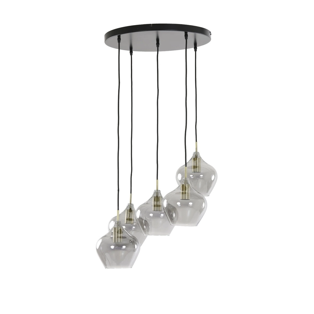 Lampe suspendue Rakel Round 5 lumières Light & Living 8717807604578