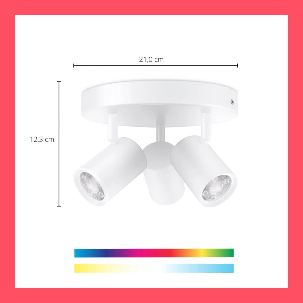 Spot en saillie 3 lumières Imageo intelligent - blanc WiZ 8719514554511