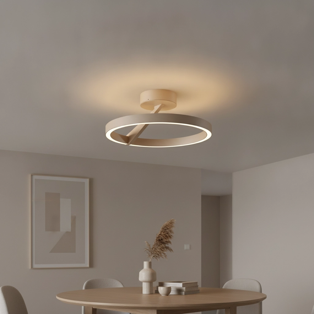 Lampe de plafond à design Oregon Ø 33cm - Champagne