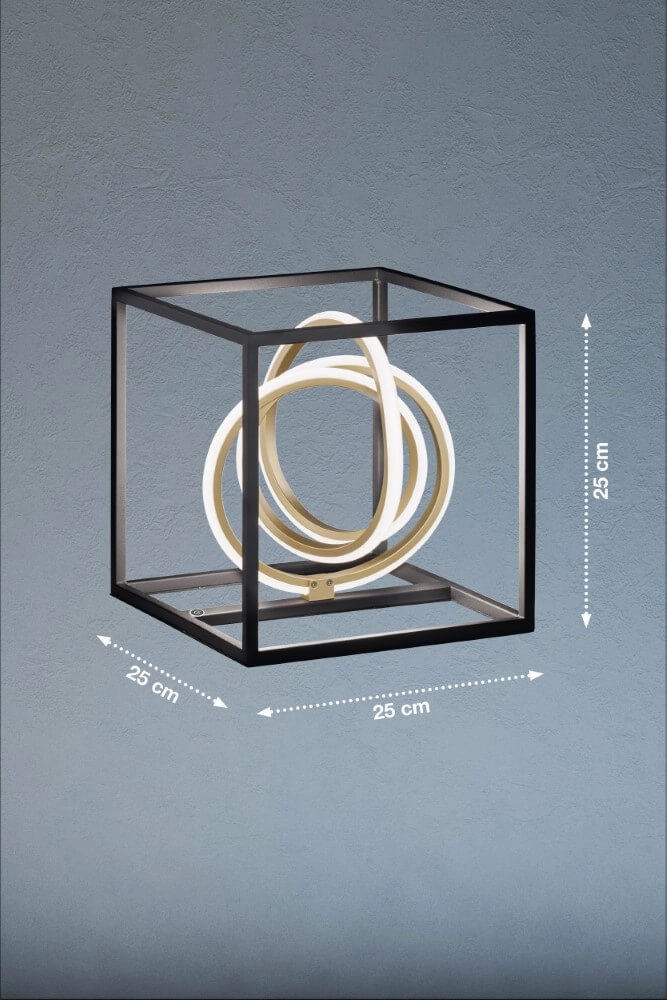 Lampe de table design Gisi noir avec de l'or Fischer & Honsel 4003694504133