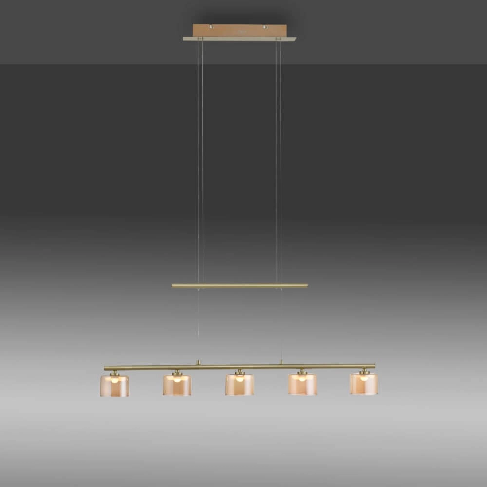 Lampe suspendue 5 lumières Hydra laiton Paul Neuhaus 4012248364987