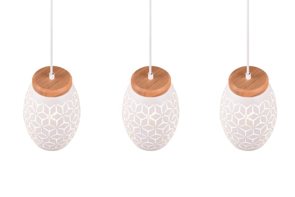 Lampe suspendue blanche Bidar 3 lumières Trio 4017807574920