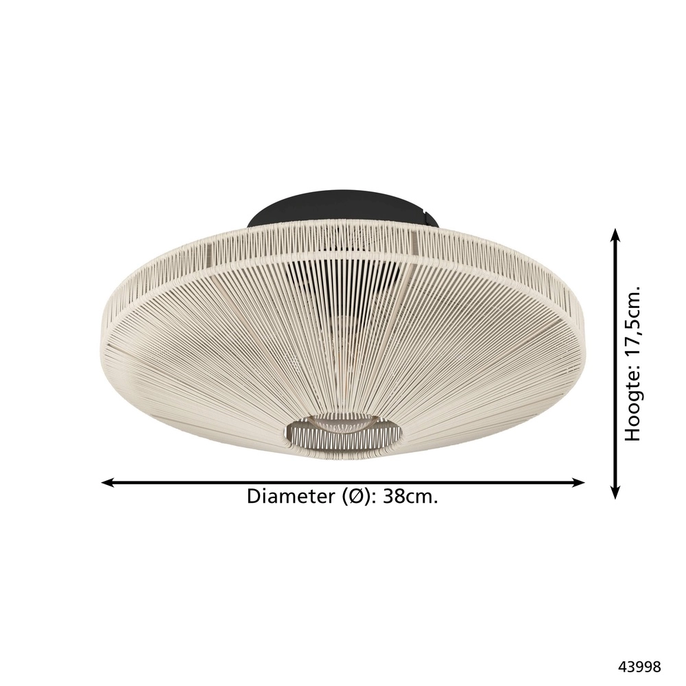 Lampe de plafond en corde Midsumer Ø 38cm Eglo 9002759439989