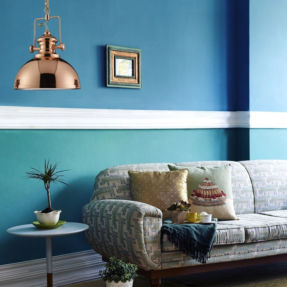 Lampe suspendue en cuivre Industrial Pendants Ø 31cm Searchlight 5053423043470