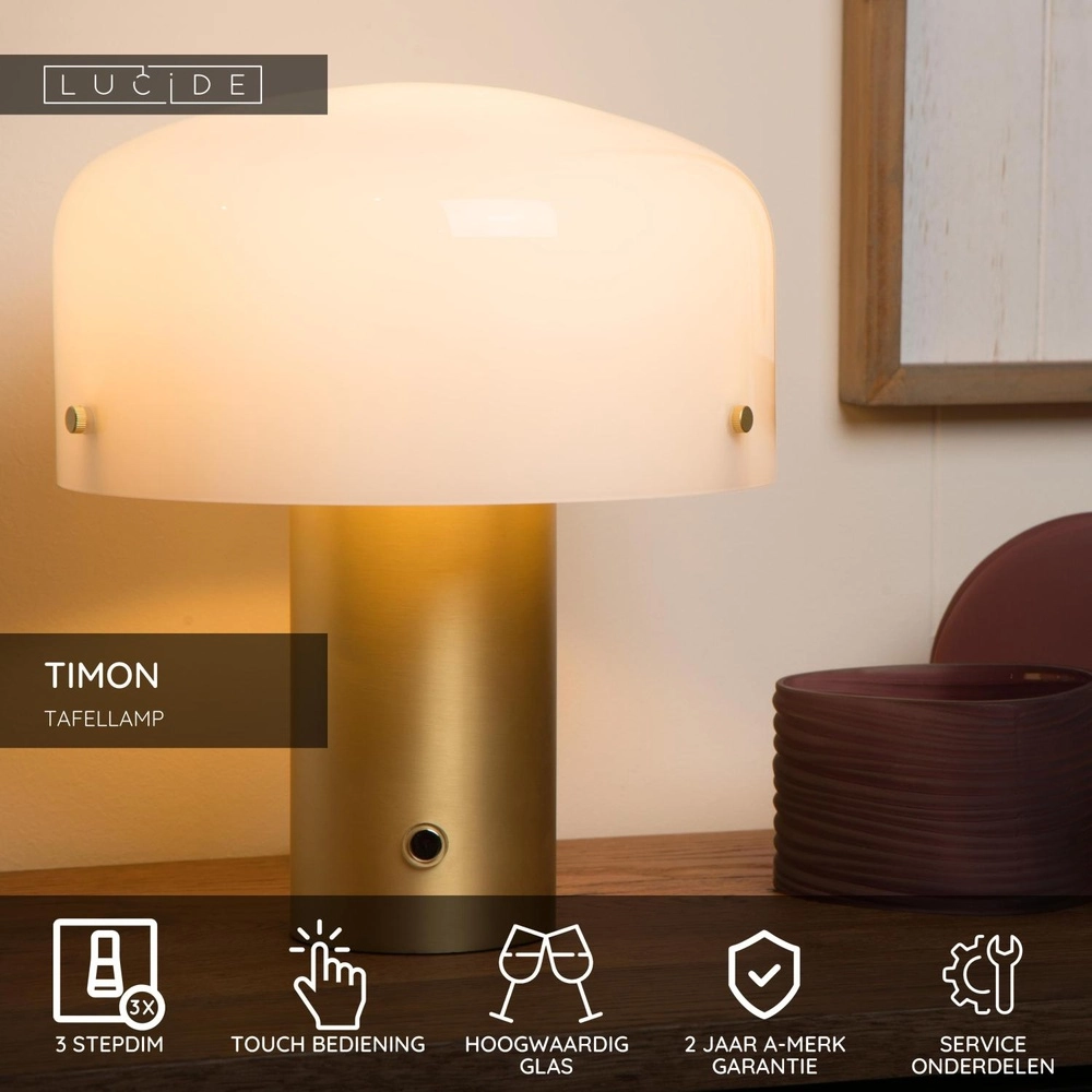 Lampe de table Timon 27 cm d’or Lucide 5411212051394