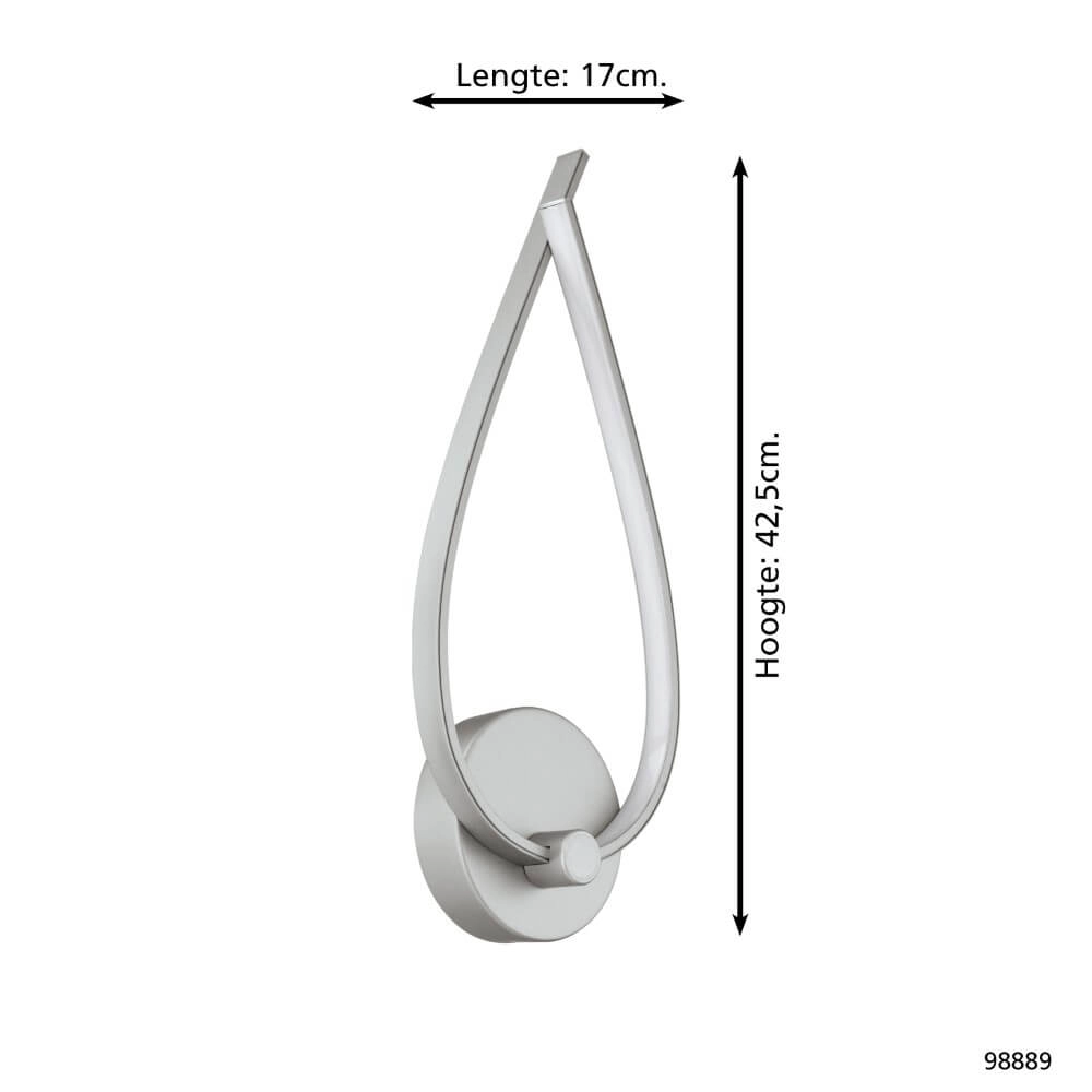 Applique LED Palozza 1 acier inoxydable Eglo 9002759988890