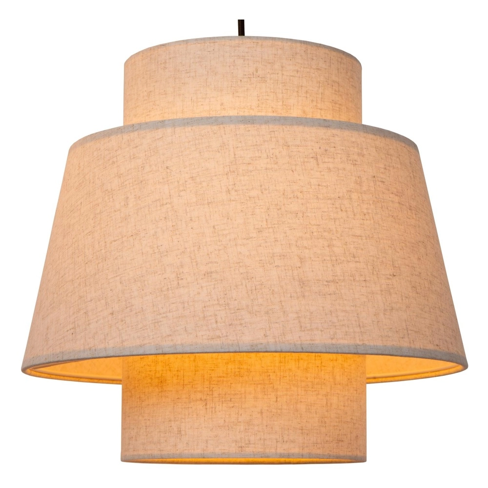 Lampe suspendue Tribute Crème ronde à 3 lumières Lucide 5411212211941