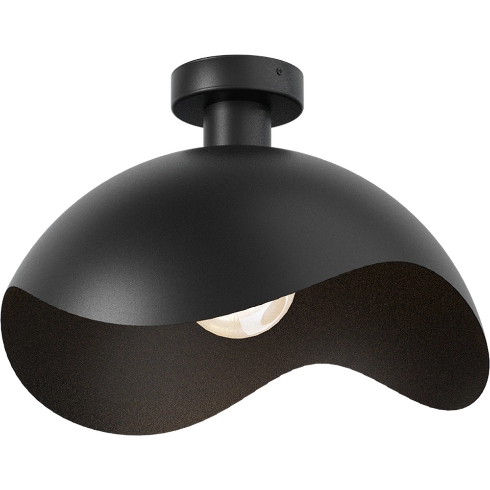 Lampe de plafond à design Volta Ø 40cm - ondulé - noir