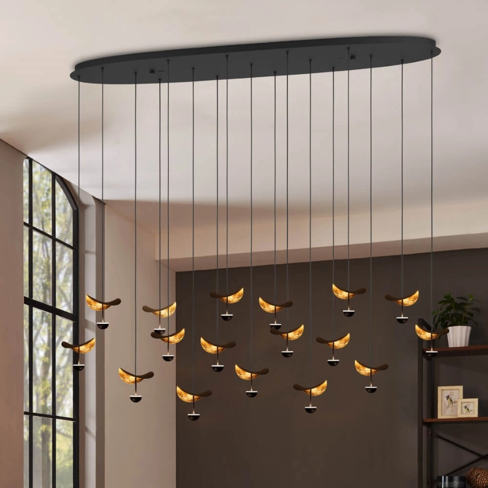 Lampe suspendue noire Dracera avec de l'or Stars of Light 9008606270576