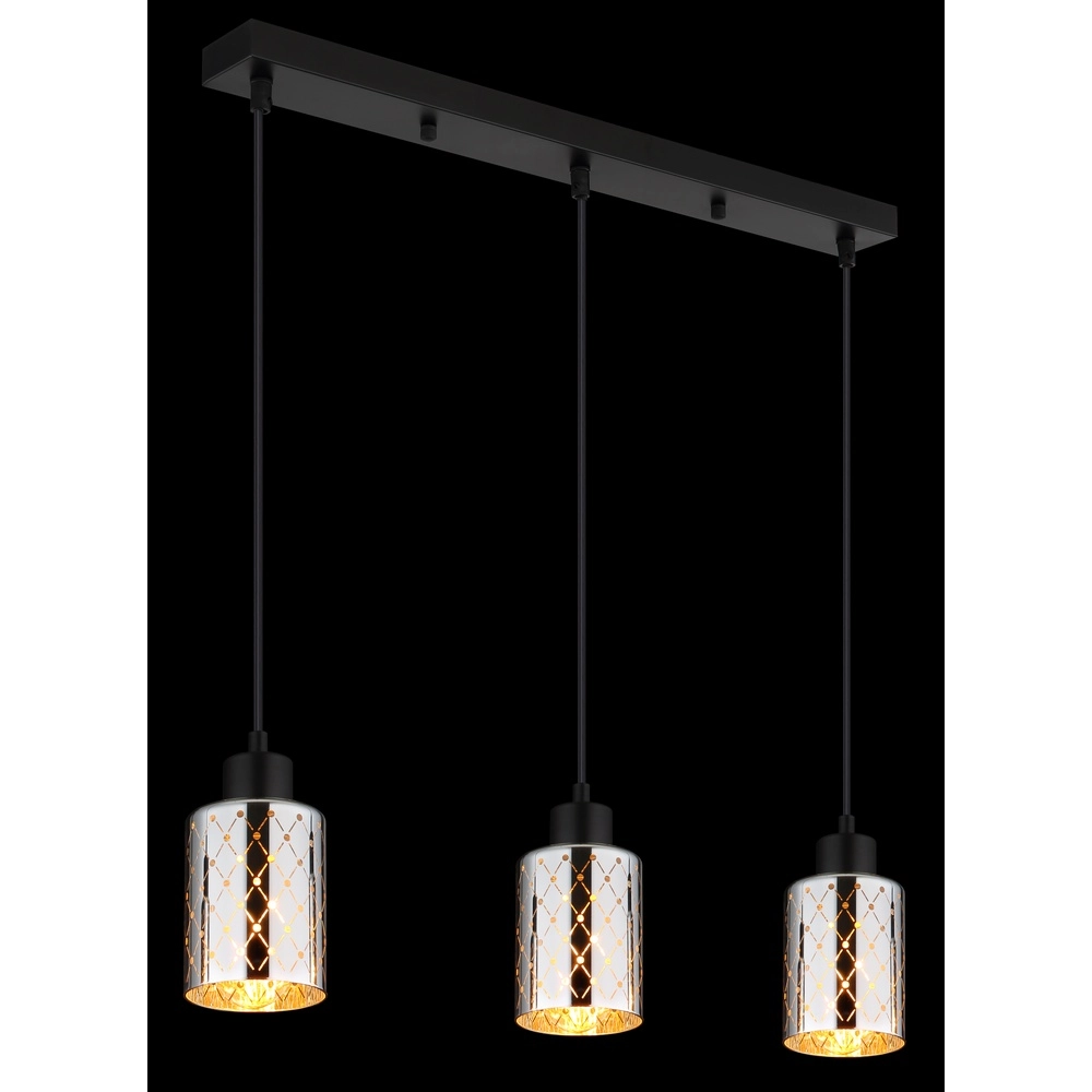 Lampe pendante de conception Alonso Noir à 3 lumières Globo 9007371575251