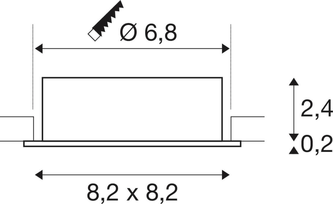 Spot encastré New Tria 68 carré - blanc - GU10 SLV 4024163276184