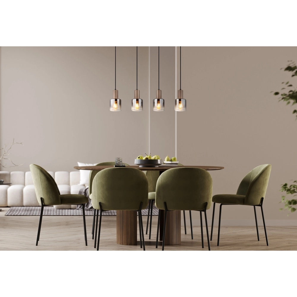 Lampe suspendue Walton Café marron 4 clairs Globo 9007371586189