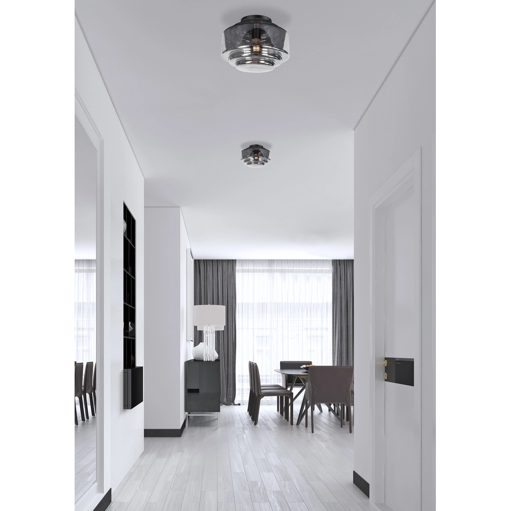Plafonnier Cambridge verre fumé Ø 30cm Highlight 8718379036002