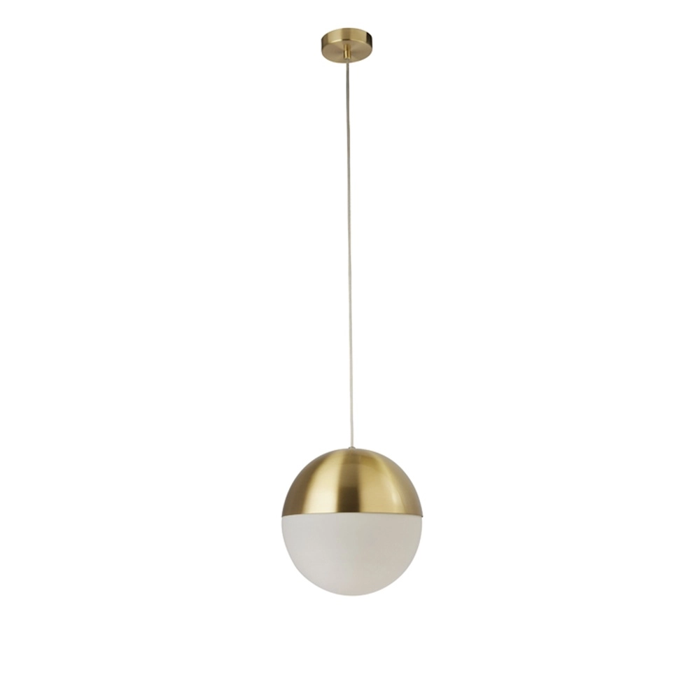 Suspension design Endor Ø 20cm or et verre blanc Searchlight 5053423260655