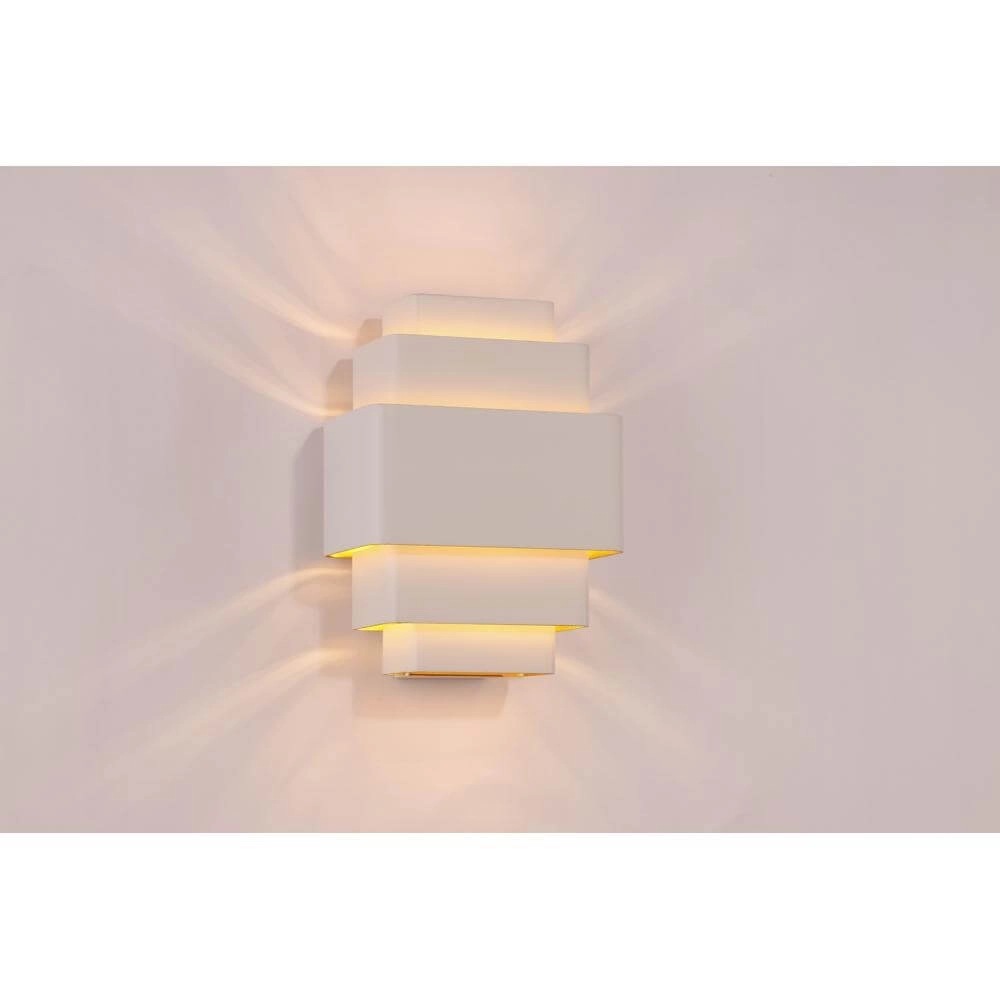 Applique murale design Layers Blanc avec intérieur doré