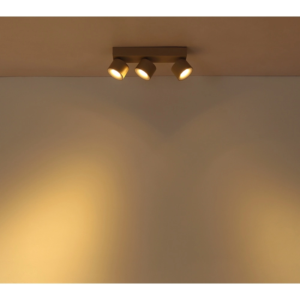 Spot de plafond 3 lumières Rae brun sable Globo 9007371566877