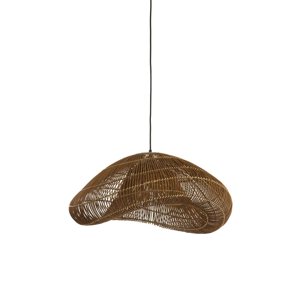 Lampe pendante en rotin Janzur Ø 65cm - brun foncé
