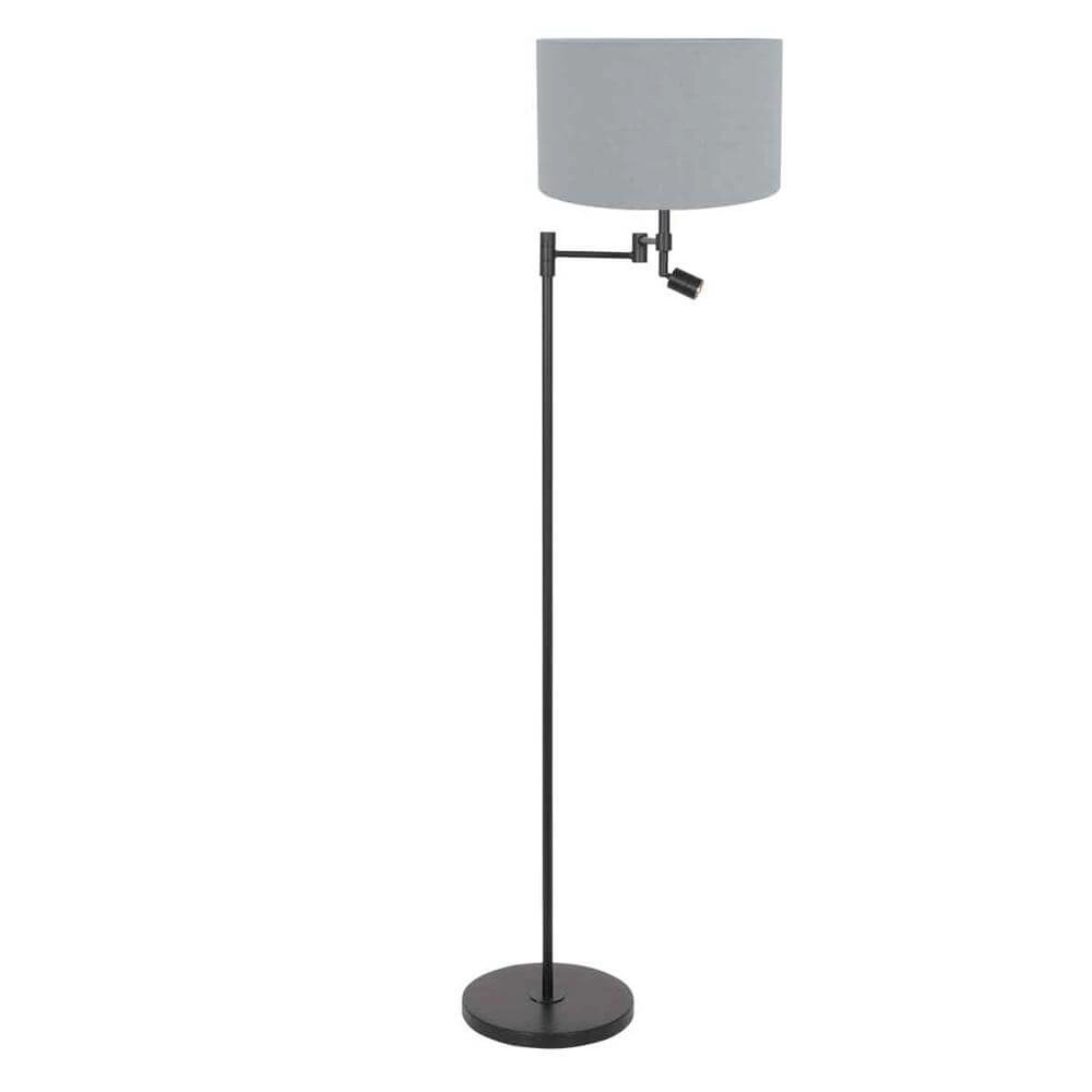 Lampadaire Stang noir avec capuchon bleu clair et LED supplémentaire