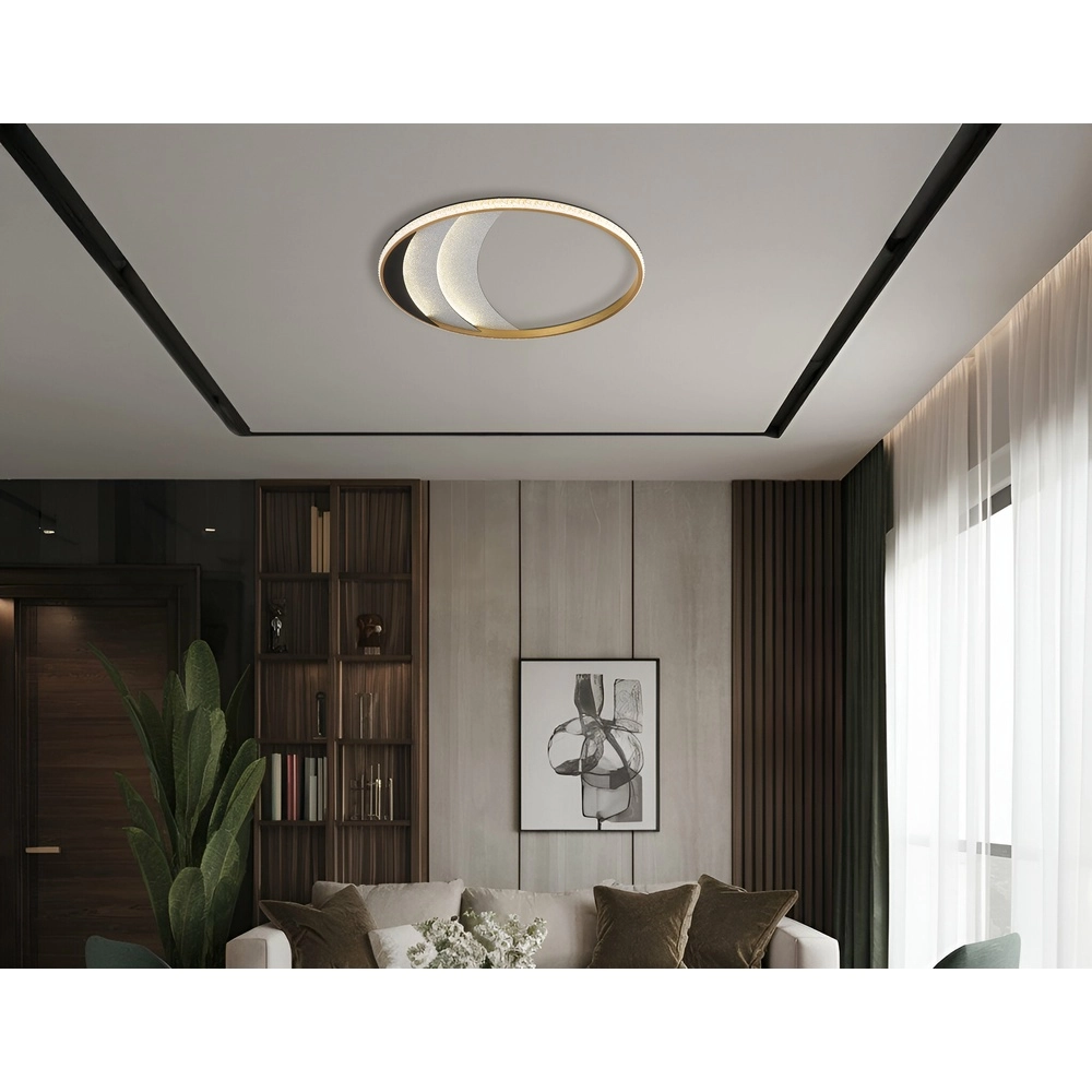 Lampe de plafond unique Constance noir avec or Ø 52cm Globo 9007371572847