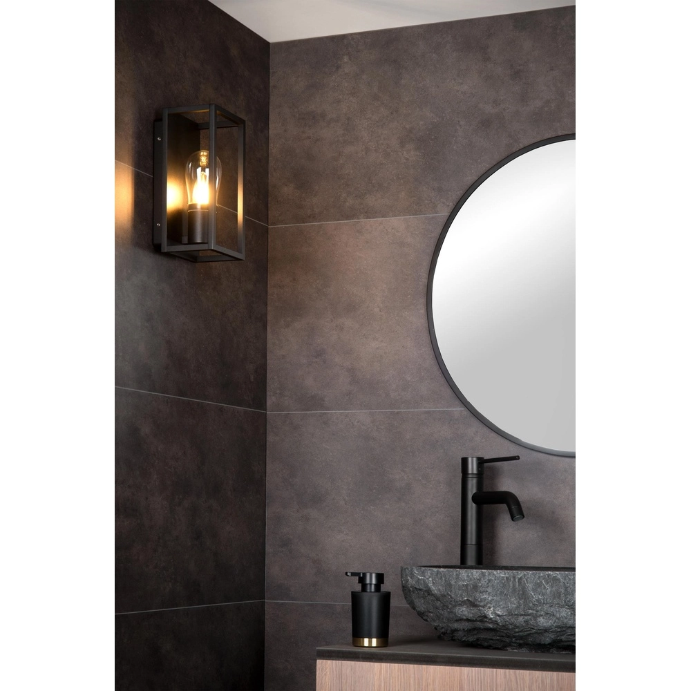 Lampe murale noire Carlyn salle de bain unique IP54 Lucide 5411212271723