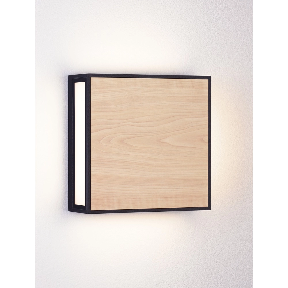 Applique murale carrée Astral anthracite avec bois Lyora 5212017449924