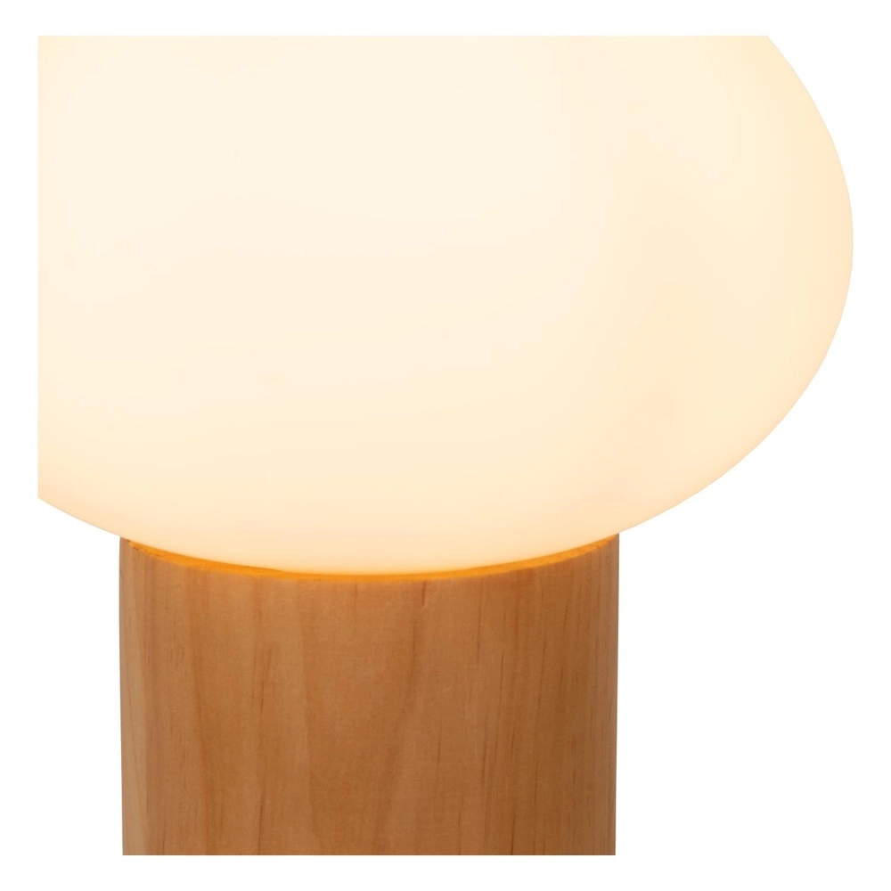 Lampe de table scandinave Birtle bois avec blanc Lucide 5411212051721