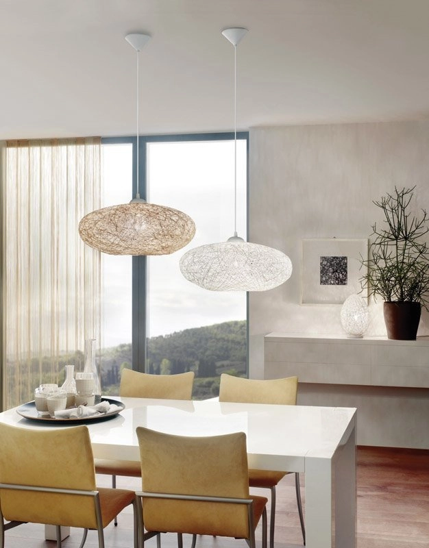 Lampe à suspension Campilo 45 cm blanc avec marron Eglo 9002759933746