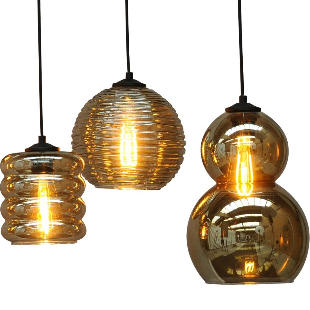 Suspension à 8 ampoules Quinto 8 noir avec verre fumé Masterlight 8718121216584