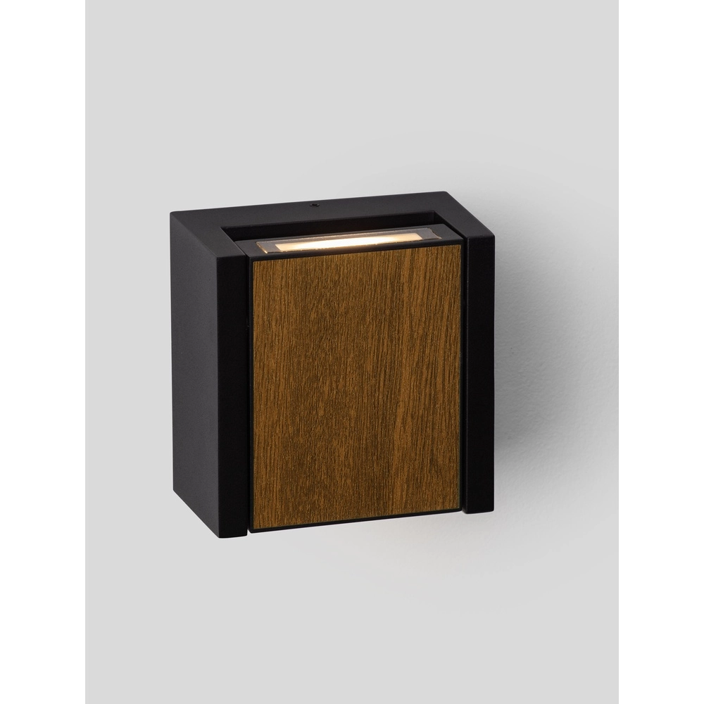 Applique murale Kioo noir avec bois Lyora 5212017478795