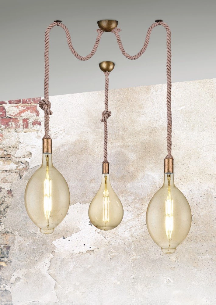 Lampe à suspension Cord pendule en bronze Trio 4017807408607