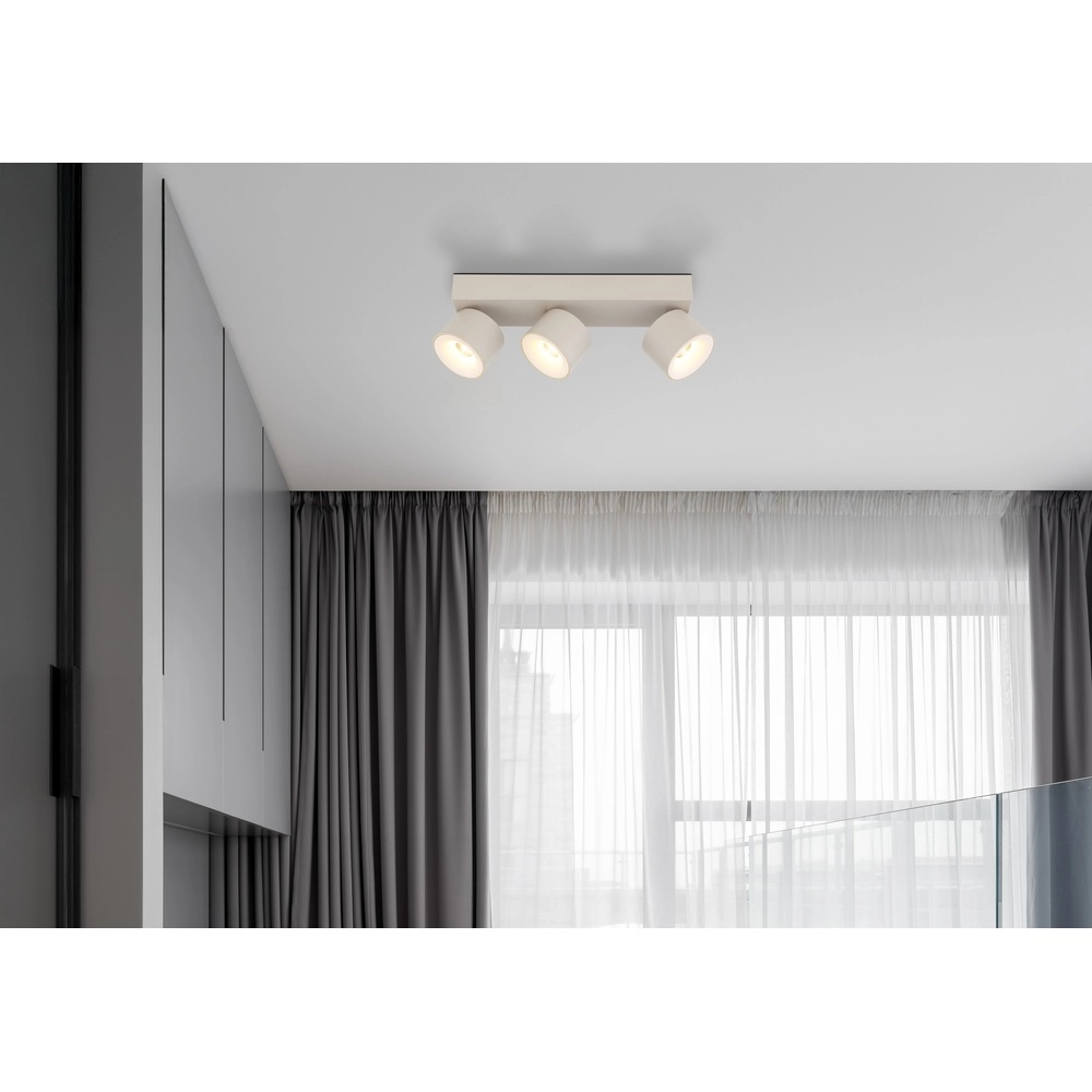 Spot de plafond 3 lumières Rae brun sable Globo 9007371566877