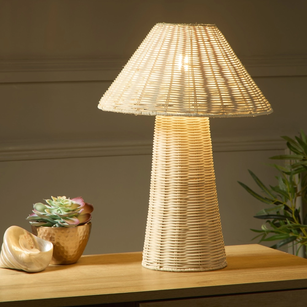 Lampe de table en rotin Tulum Marron Searchlight 5053423305943