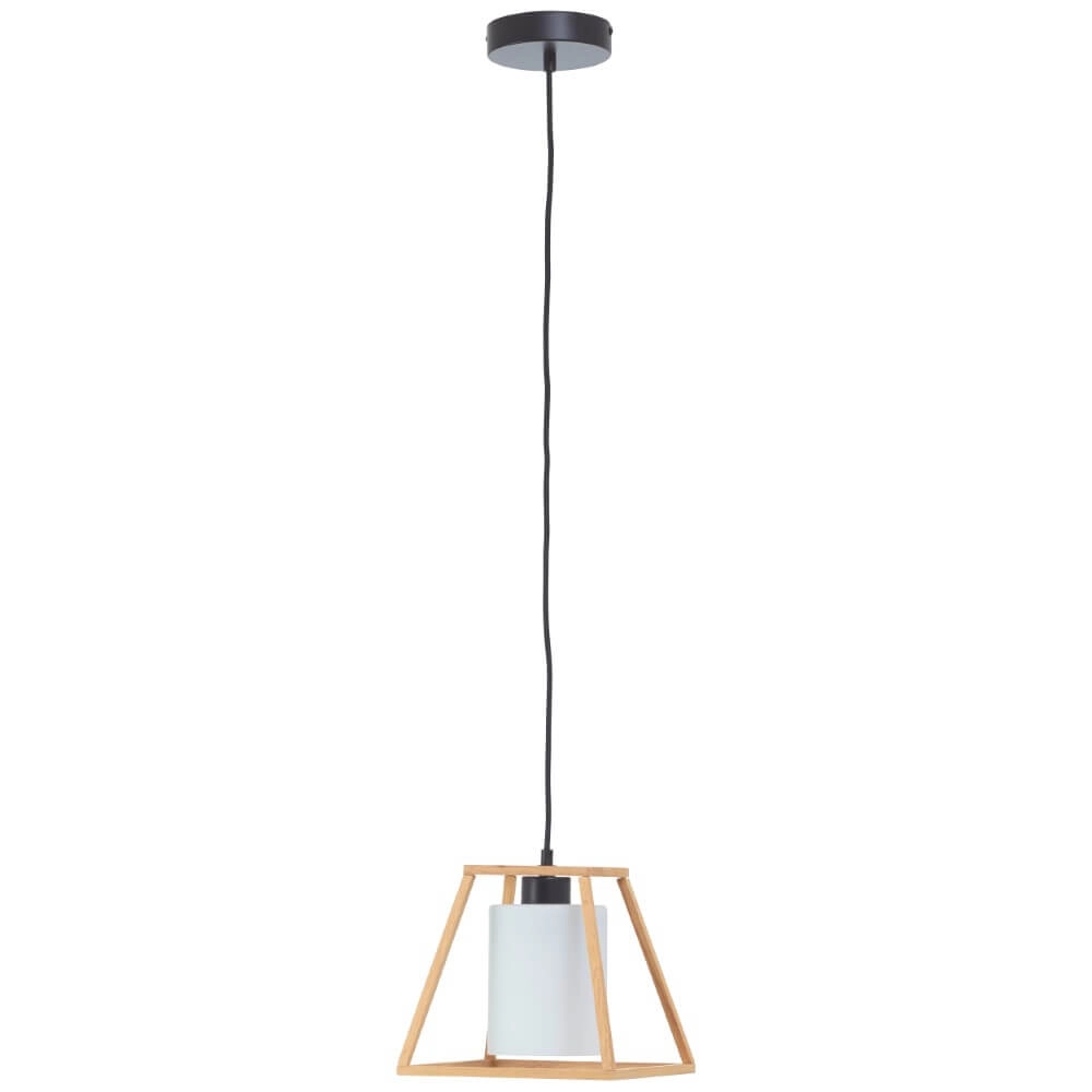 Lampe suspendue en bois Giseh pyramide 23 x 23cm Brilliant 4004353428470