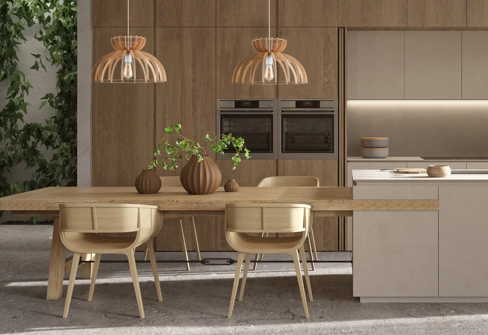 Lampe suspendue en bois Kymi Ø 48cm - bois marron Lyora 5903139105729