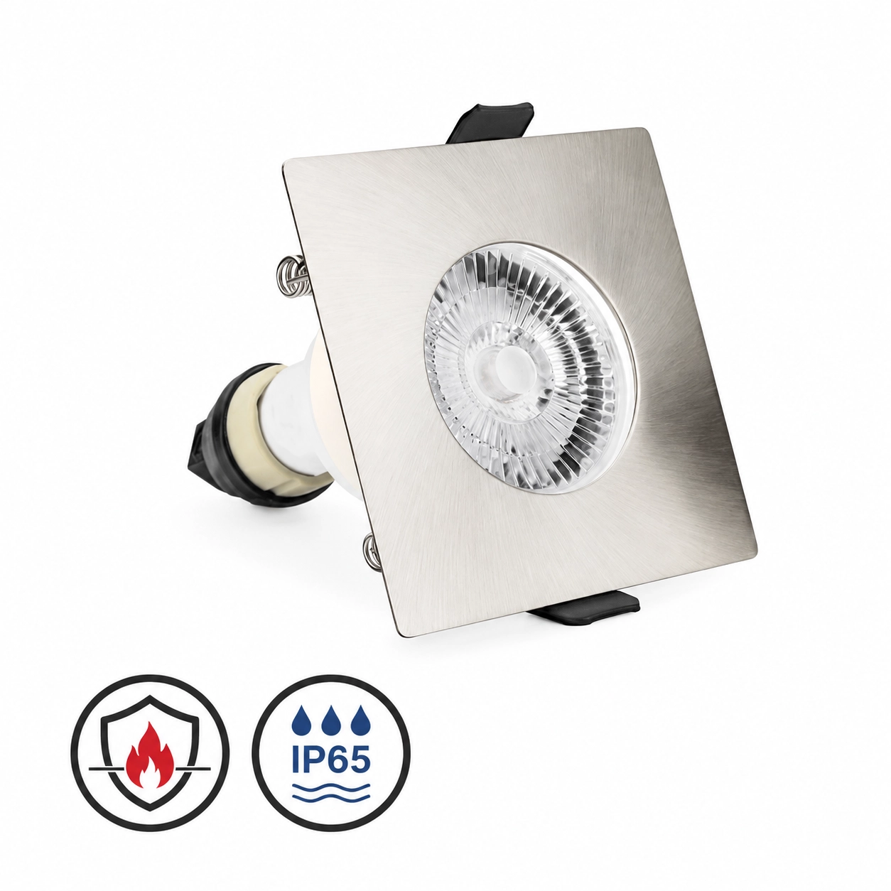 Spot encastrable résistant au feu EvoFire IP65 acier inoxydable carré